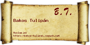Bakos Tulipán névjegykártya